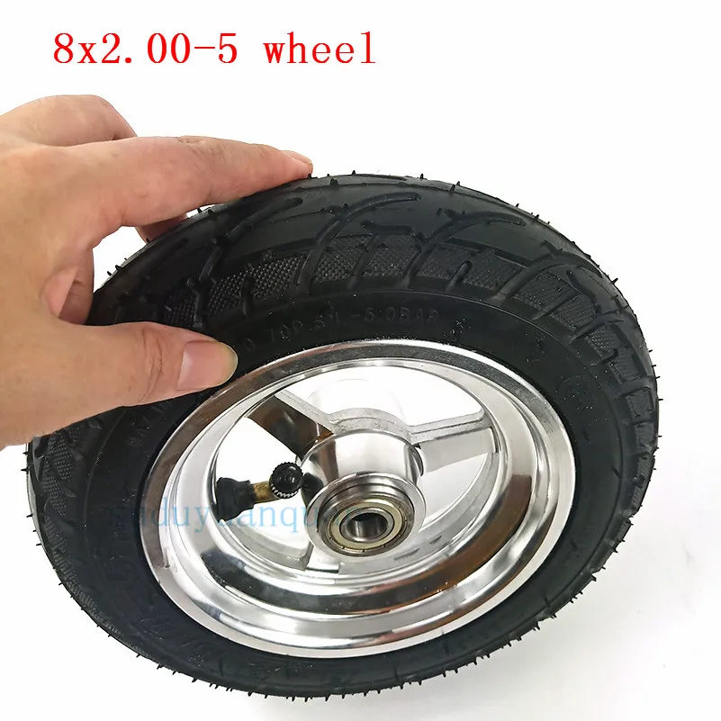 Modified Rear inflatable wheel for Modified KUGOO S1 S2 S3 electric scooter Rear hub and tires 8x2.00-5 tire tubeless wheel