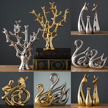 

Ceramic Animal Figurines Miniature Fortune Tree Ornament Golden Blessing Desktop Decor Living Room Wine Cabinet Decoration Craft