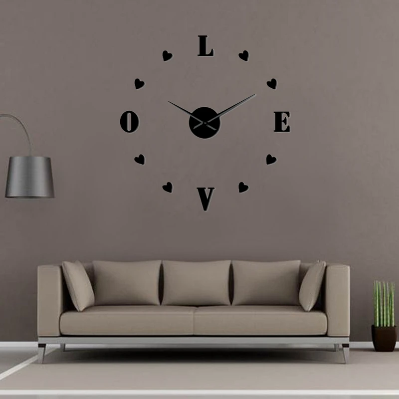 СЗС Горячие Diy в форме сердца цифры настенные художественные большие настенные часы сердца Настенный декор Детская работа большие часы настенные романтические валентинки