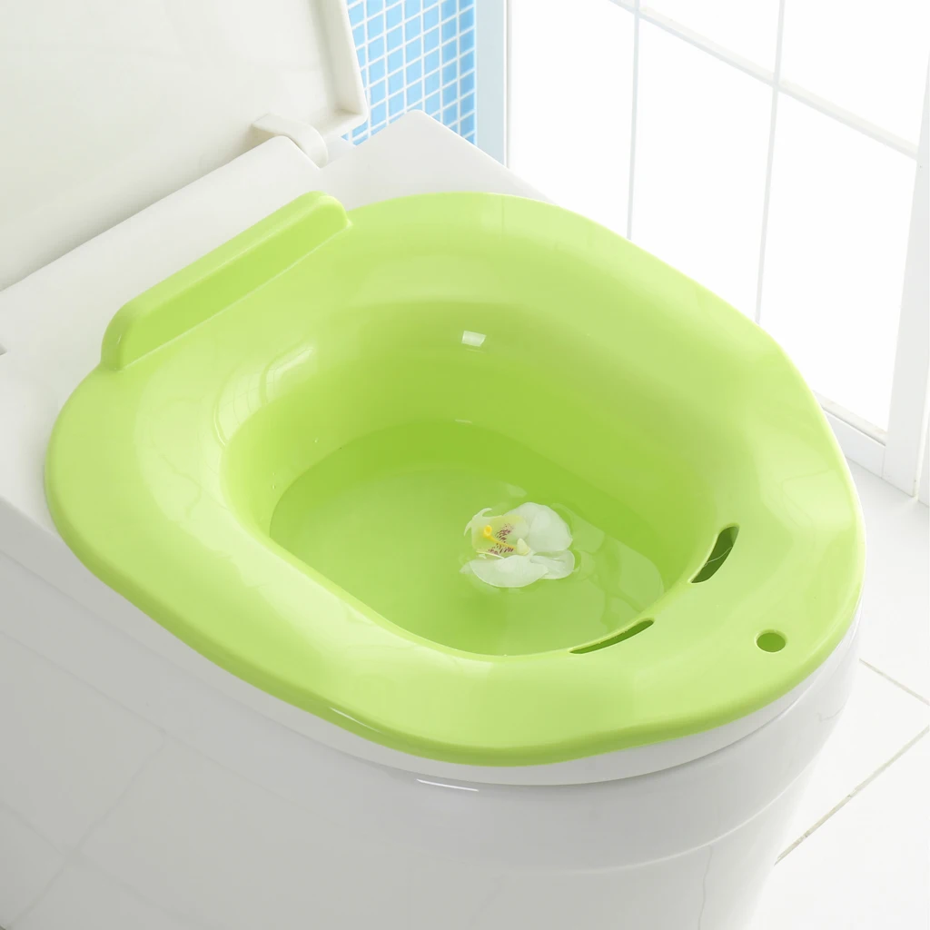 Portable Plastic Bidet Comfortable Hemorrhoids Patient Sitz Bath Toilet Bidet Hip Bath Tub