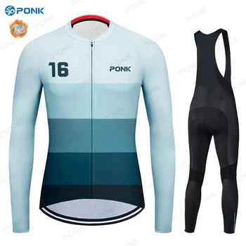 

2020 Pro Team Winter Long Sleeve Cycling Jersey Set MTB Bike Clothing Uniform Men's Thermal Fleece Bicycle Maillot Ropa Ciclismo
