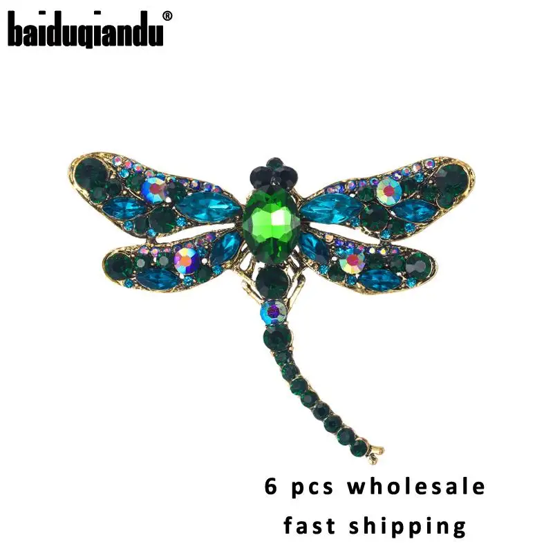 6PiecesWholesaleBigDragonflyBroochesforWomenLargeInsect