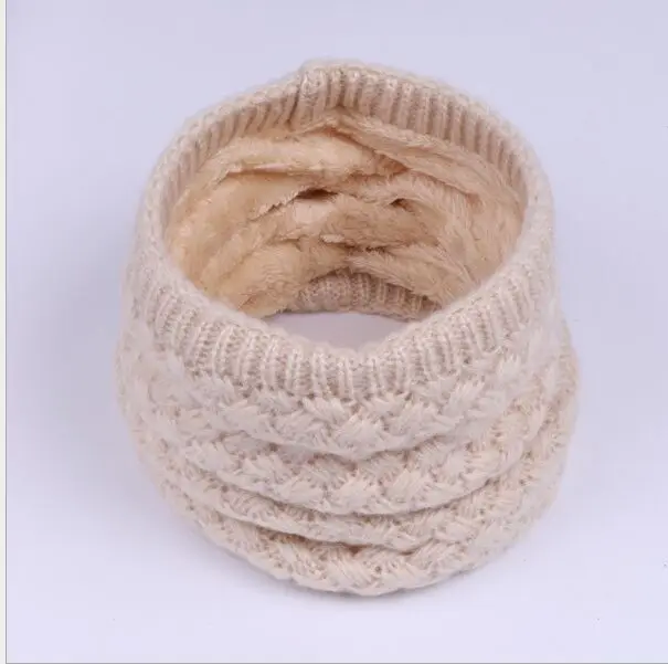 beige Модные зимние кольцо для детей шарф для малышей; Детские утепленные шерстяные шарфы-Снуды для маленьких мальчиков и девочек; воротник с круглым вырезом унисекс, ажурные Детские носки из хлопка - Цвет: beige