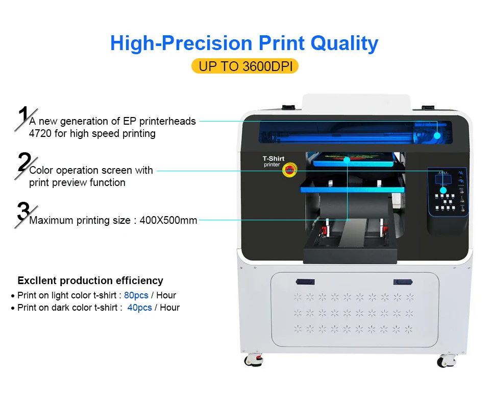 Высокоскоростная автоматическая А3+ DTG планшетный принтер футболка печатная машина с 3 размер печатная платформа для черной футболки, белая футболка
