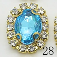 YIWUXINXI 10 шт./Партия 15*20 мм цветок металлические стразы DIYJewelry сплав кристалл аксессуары для волос Свадебные украшения - Цвет: 7