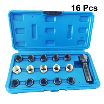 

16pcs 14mm Spark Plug Rethread Kit Reamer Tap Thread Repair M14x1.25 Cylinder Head Helicoil For Repairing Car Tools Vehicle Auto