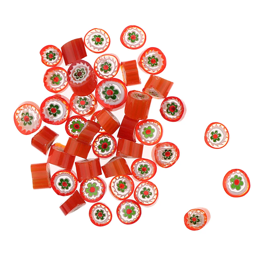 20g /Pack Millefiori Glass/ Fusing Glass Loose Beads -Lampwork Crafts Art Glass DIY With Fresh Color And Floral Design