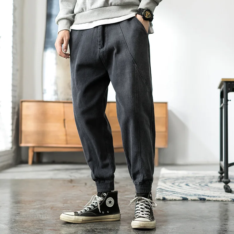 Mens Pants Safari Style Full Length Harem Pants Men Streetwear Hip Hop Long Pants Male Loose Casual Trousers Wear Pencil Pants