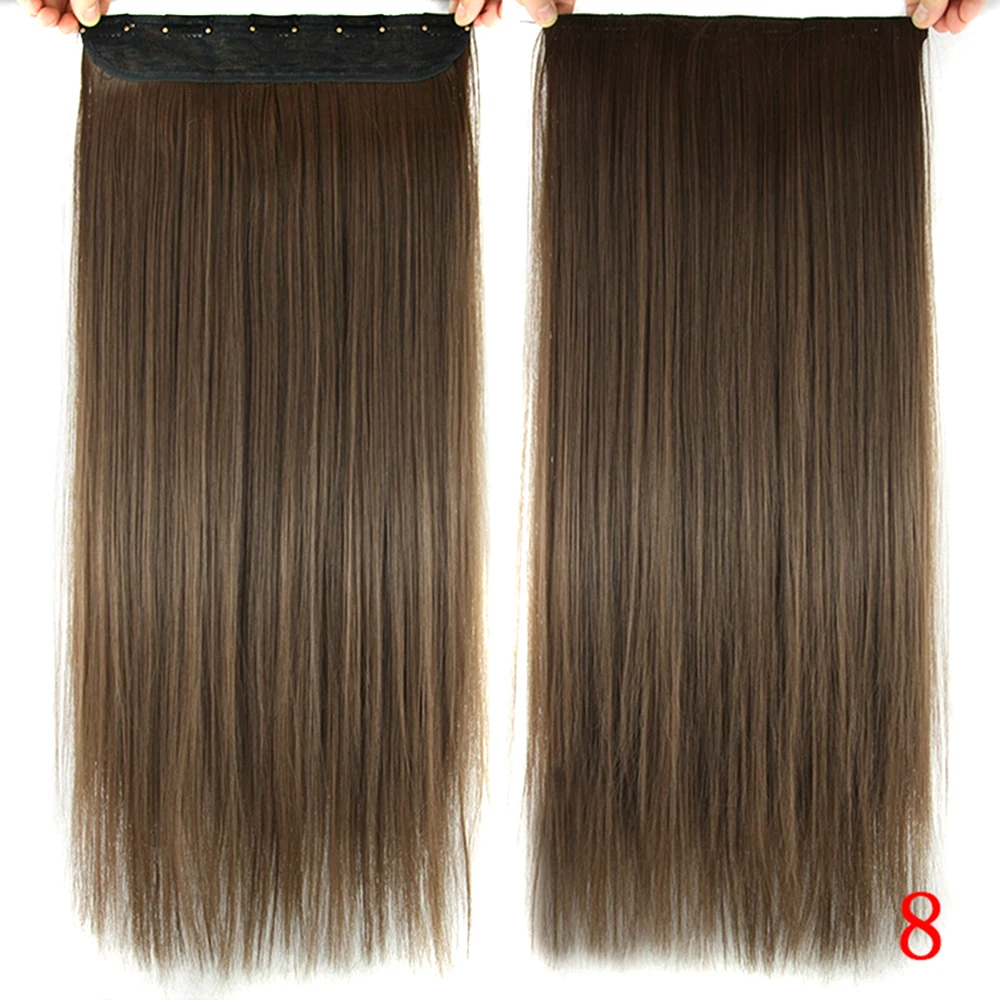 Soowee 60 см Длинные Синтетические волосы на заколках для наращивания волос термостойкие шиньоны натуральные волнистые волосы - Цвет: Straight 8