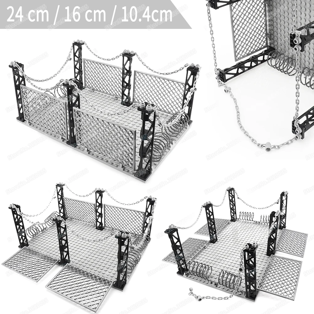 

Military Pillar Chain Prison Building Block Furnishings WW2 Model Assembly Figures Weapons Test Special Army Base Child Gift Toy