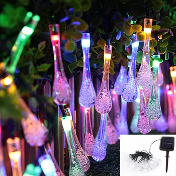 

Solar Bulb Light String 6M 30LED Droplet Bulbs Fairy String Lights Christmas Decoration Outdoor Waterproof Solar Garden Light