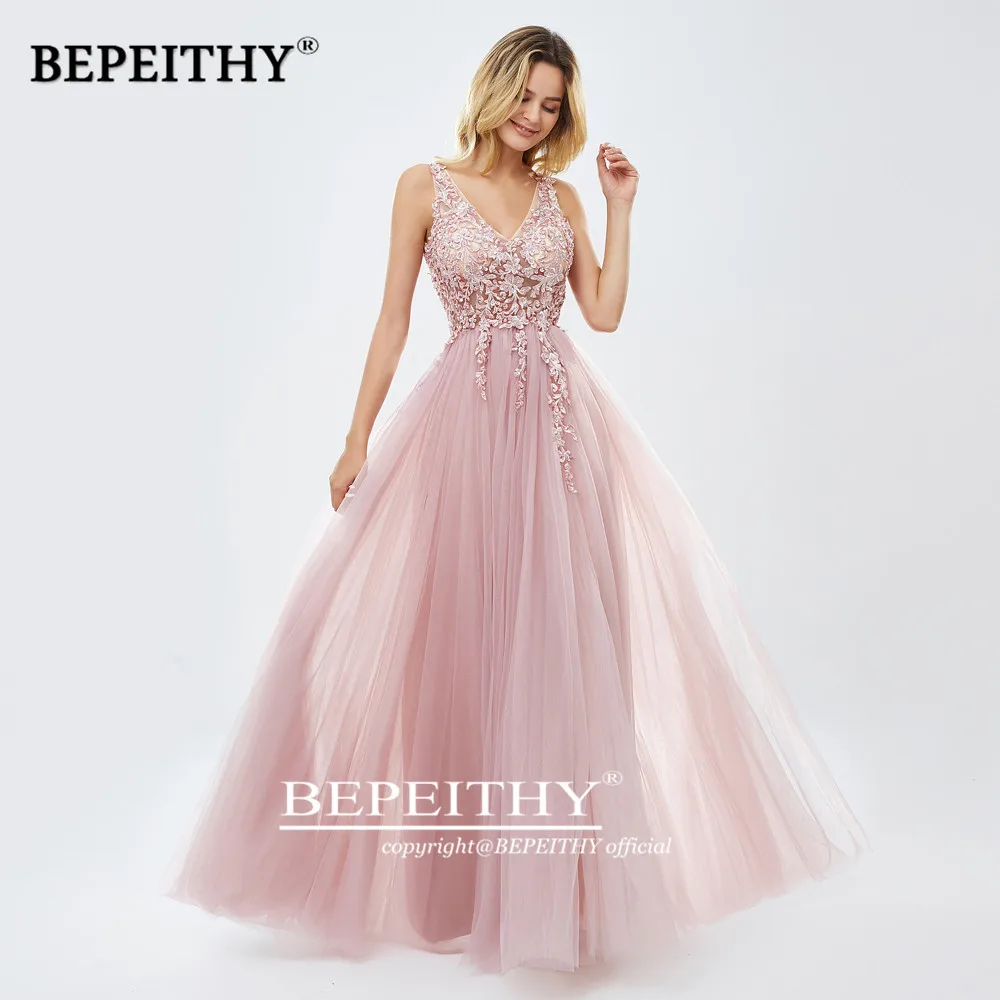 Günstig 2020 EIN linr Grau Lange Kleid Abendkleider Mit Schlitz Robe De Mariee Elegante Spitze Prom Party Kleid платье вечернее
