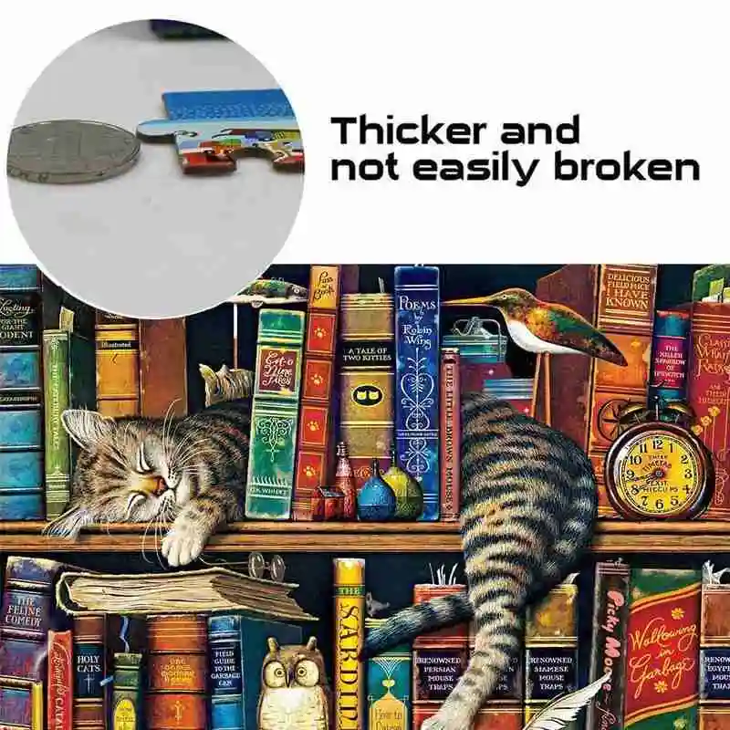1000 штук пазлы книжная полка для кошек сделай сам сборка декомпрессионная игрушка