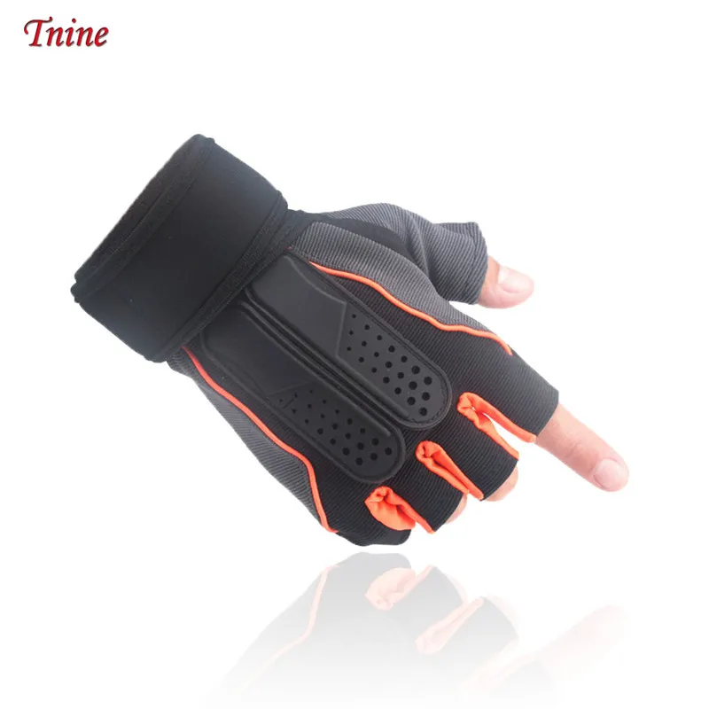 Перчатки без пальцев тактические перчатки для фитнеса утяжелители для ног для фитнеса перчатки мужские перчатки многофункциональный для мужчин перчатки пальцев перчатки тактические Gym Gloves army перчатки велосипеда - Цвет: orange  gloves