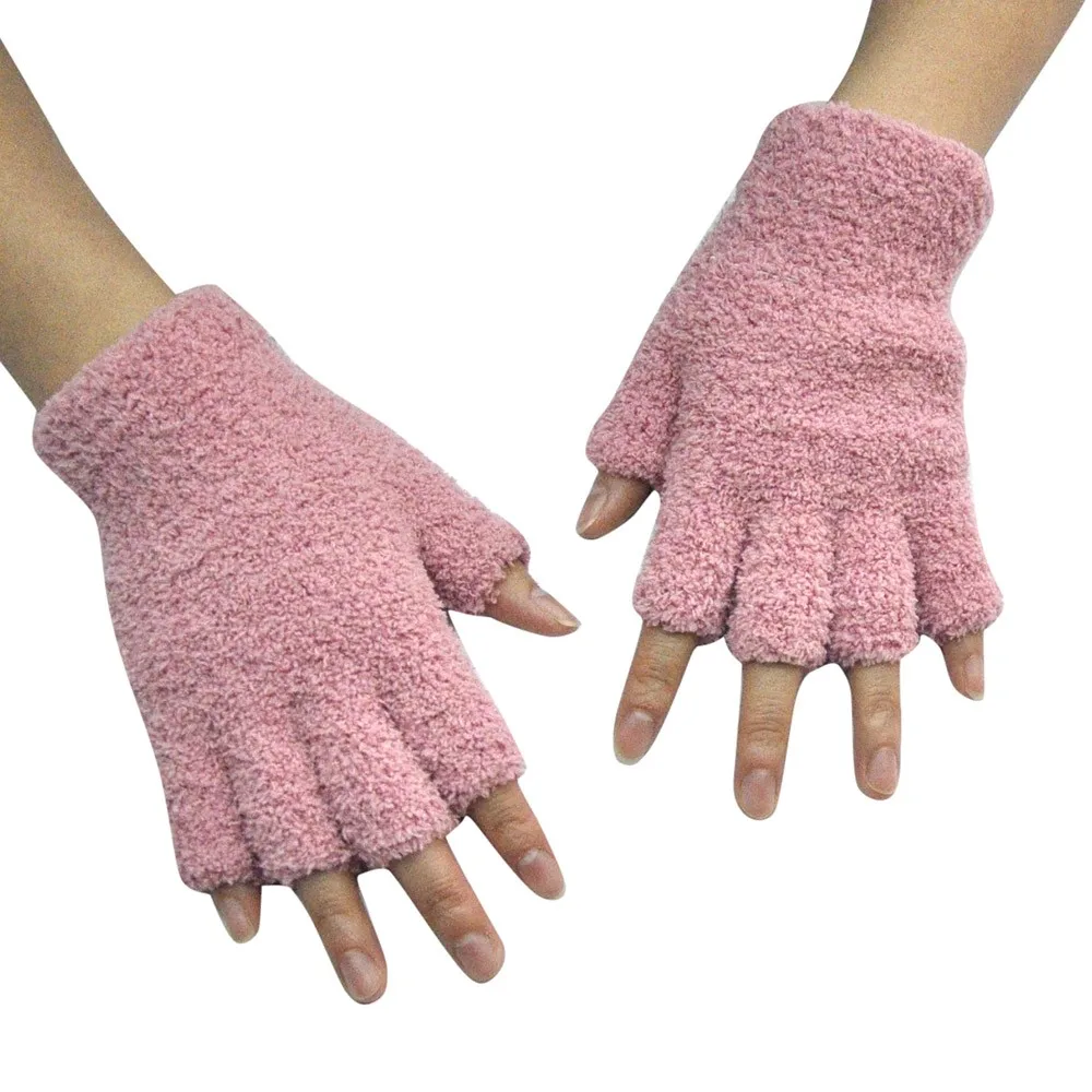 Gloves Mitten fingerless gloves Unisex Fleece Half-Fingers Fuzzy Adult warm gloves Winter handschoenen guantes mujer luvas