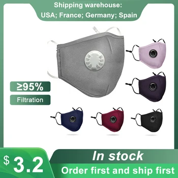 

Protective Mask Dust Mask Respirator Anti-pollution Anti-smog PM2.5 With Breath Valve Washable Reusable Face Masks