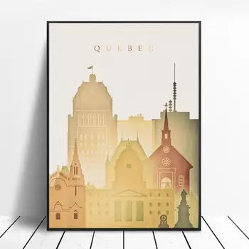 

Quebec City Canada Skyline Art Canvas Poster Home Decoration Painting No Frame