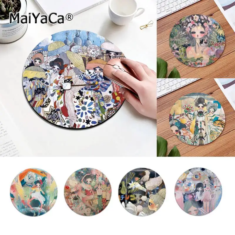 MaiYaCa Aya takano DIY дизайнерский игровой с узором коврик для мыши Удобный круглый серия