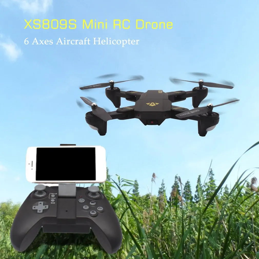 XS809S Мини RC Дрон, контролирующийся в 6 осях, 4CH складной Wifi FPV RC Квадрокоптер вертолет Безголовый летательный аппарат игрушка для детей