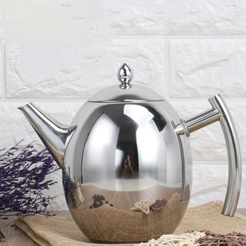 

1L/1.5L Stainess Steel Teapot Coffee Tea Kettles Water Pot Kettle With Strainer Water Kettle Home Kitchen Helper