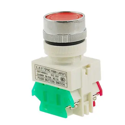 

AC 660V 10A Red Sign Momentary Pushbutton Switch 22mm 7/8" 1 NO N/O 1 NC N/C