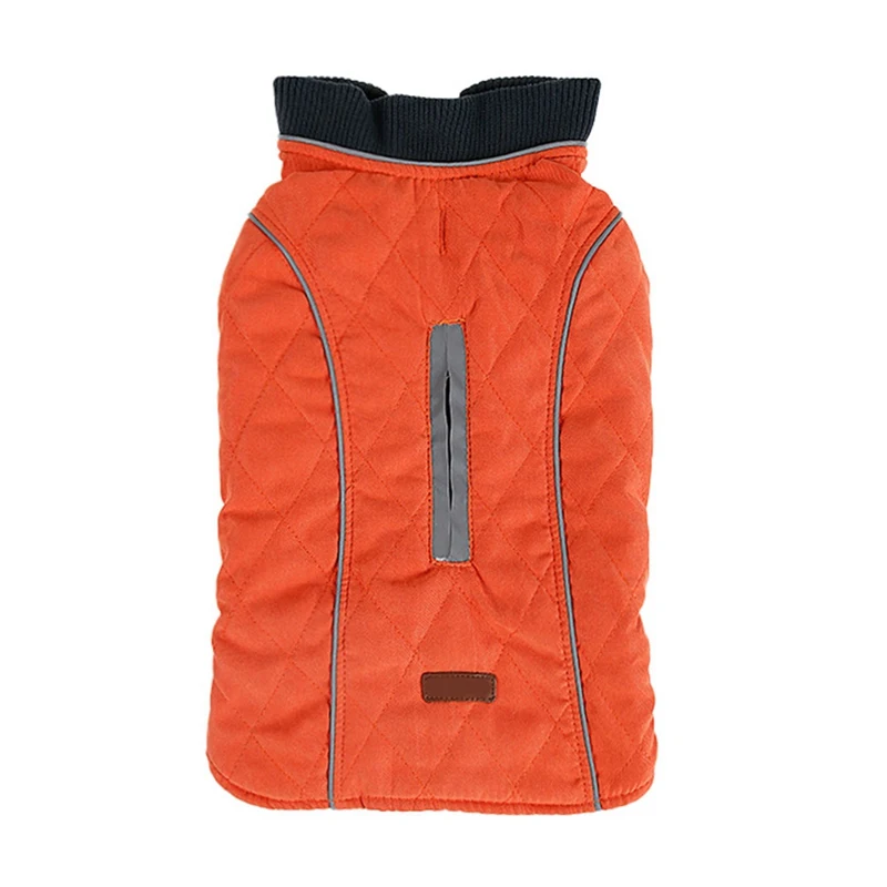 orange Одежда для собак, теплое пальто с хлопковой подкладкой, зимняя для домашней собаки, светоотражающий жилет, куртка, Ретро стиль, Уютная теплая одежда для домашних животных, одежда для больших собак - Цвет: orange