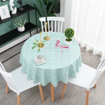 

Small round tablecloth, pvc waterproof, oil-proof, scald-proof round tablecloth, home modern simple coffee table tablecloth