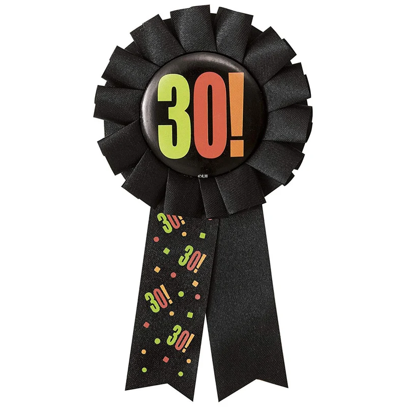 Leeiu черная лента значок-розетка Брошь булавка счастливый 30 40 50 60 день рождения украшение для свадьбы дня рождения взрослые вечерние поставки