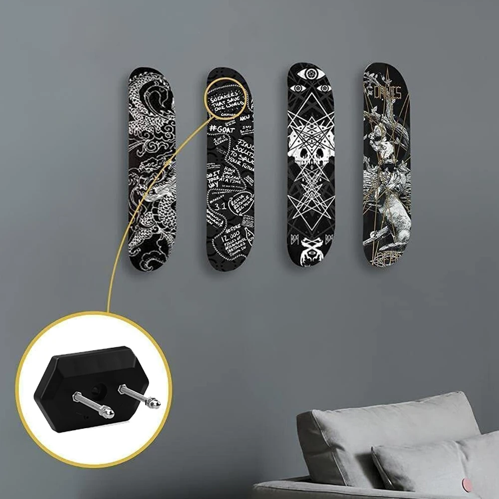 1Pc Skateboard Display Rack ABS Wall Stand Fixed Mount Indoor Floating Skateboard Storage No Punching Bracket Quick Installation skateboard accessories