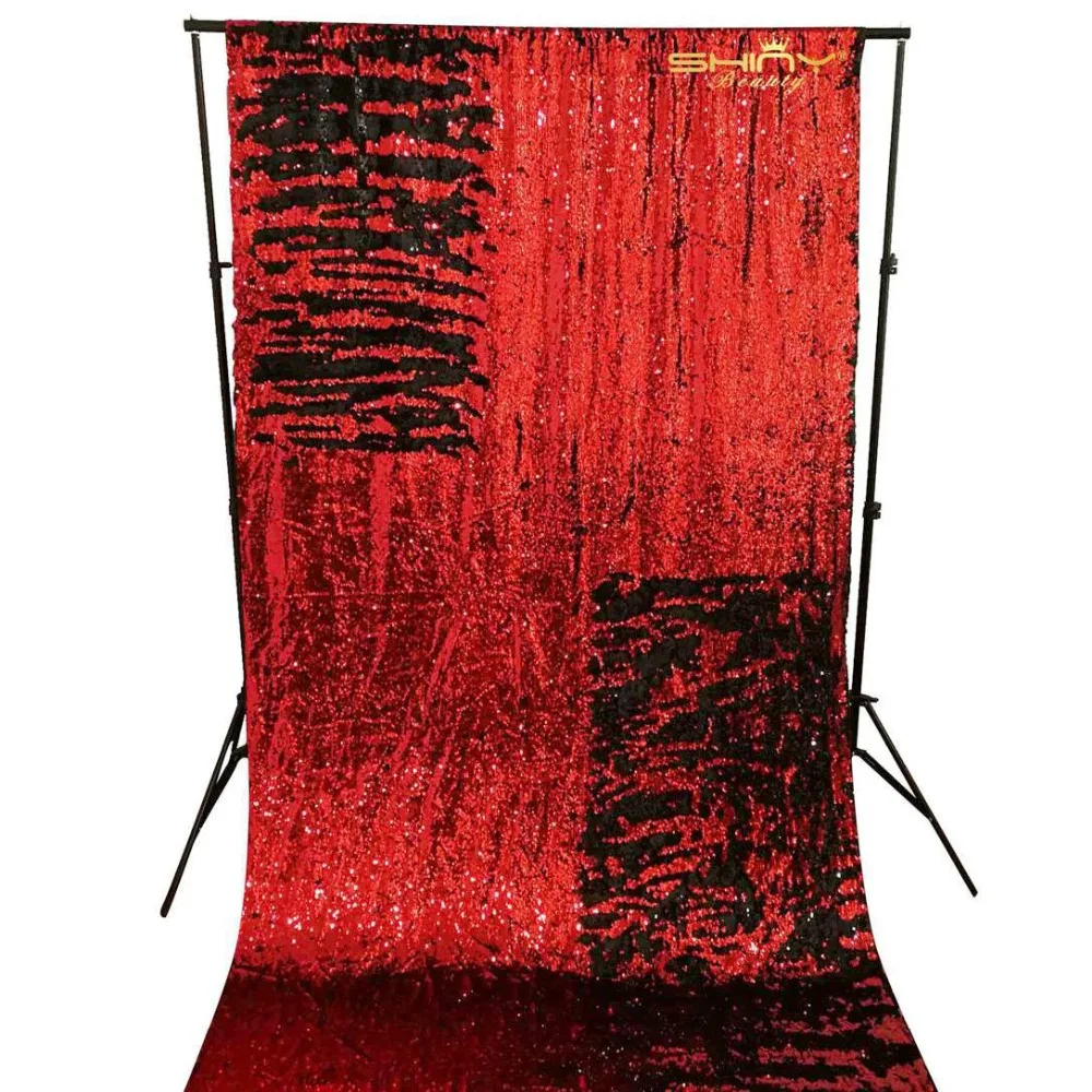 Sequin Backdrop 4FTx6FT Red Glitter Backdrop Mermaid Reversible Sequin Fabric Photo Booth Backdrop-M0926