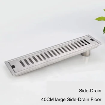 

Large Flow Rectangle Shower Drain Stainless Steel Bathroom Kitchen Floor Drainer Drainage Gully Strainer set for Home bathroom