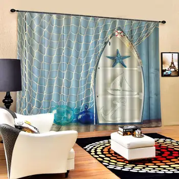 

blue curtains Window Blackout Luxury 3D Curtains set For Bed room Living room Office Decoration curtains
