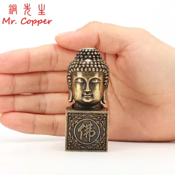 

Antique Bronze Shakyamuni Buddha Head Figurines Ornament Brass Bodhisattvas Statue Home Feng Shui Decoration Accessories Crafts