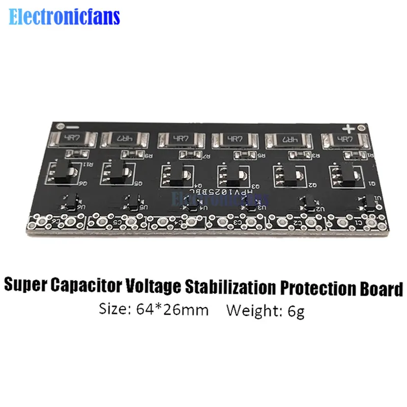 2,5 V-2,7 V 1F-10F защитный конденсатор 6 шт. Однорядный сверх яркий конденсатор балансировочная Защитная плата модуль