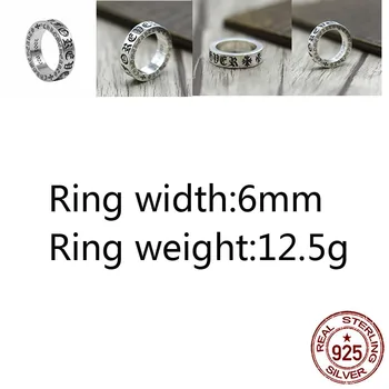 

A54 925 sterling silver ring jewelry retro personality cross letter shape punk fashion style couple shape gift for friends