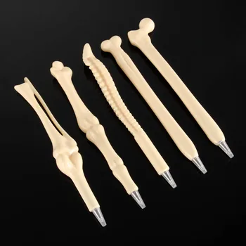 

5Pcs Creative Writing Supplies Bone Shape Ballpoint Pens New Gift Home Decoration School Office Stationery Best Price