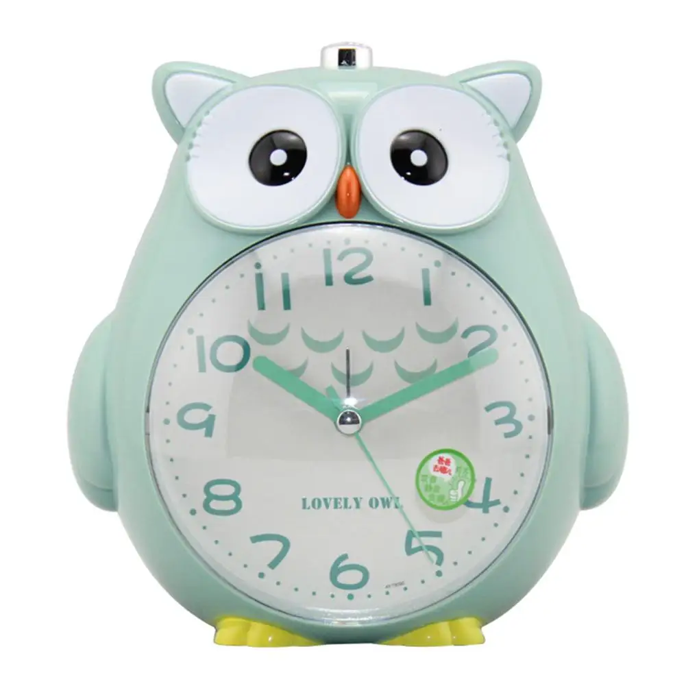 Cute Owl Alarm Clock Home Bedroom Bedside Alarm For Student Children Bed Snooze Function Clock With Soft Night Light Loud Alarm