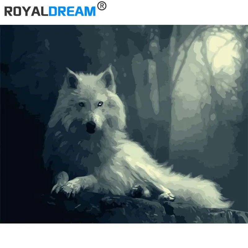 shenyegulang ROYALDREAM милые животные DIY Краска ing по номерам Акриловая Краска по номерам ручная краска ed масляная живопись на холсте для домашнего декора - Цвет: shenyegulang