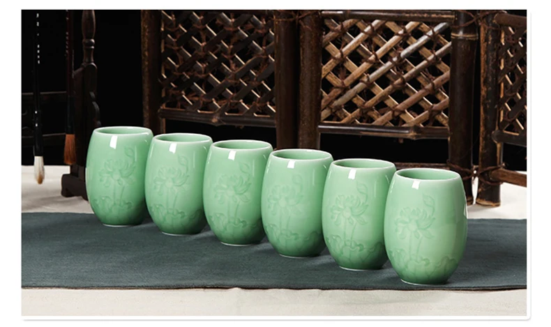 Чайная чашка, фарфоровая керамическая чайная чашка, 200 мл, Longquan, Celadon, чашка для воды, мастерские чашки, кружка для кофе, молока, чайная посуда, домашняя посуда для напитков, контейнер