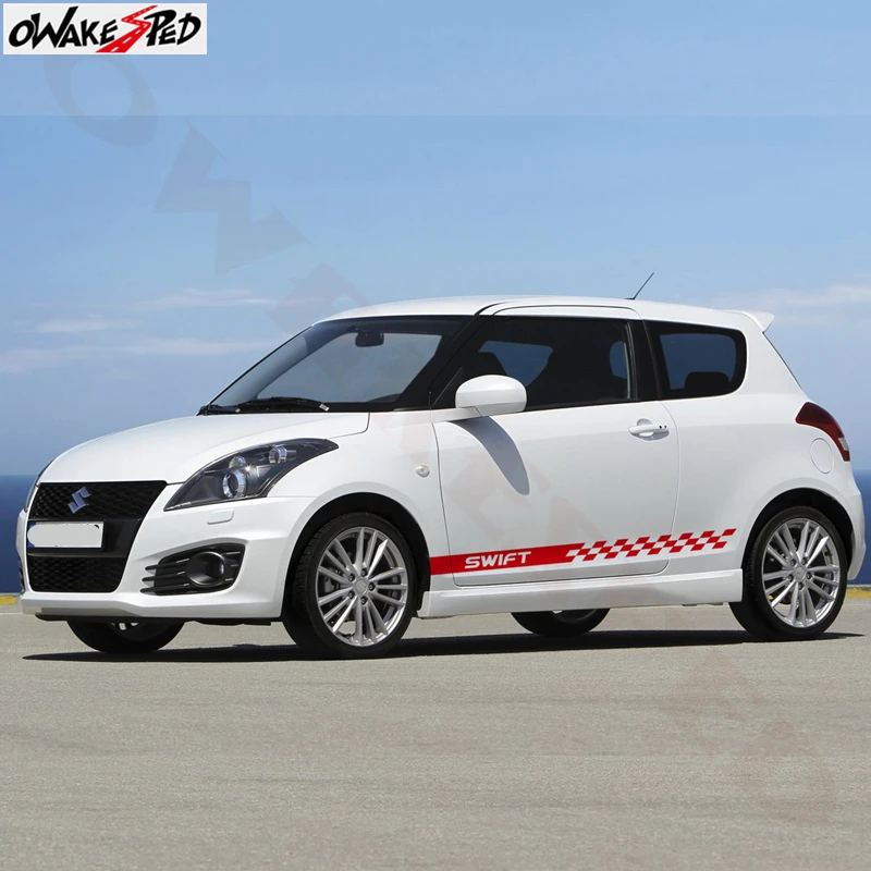 Автомобильные наклейки двусторонние полосы декоративные для юбки Suzuki Swift Sport Styling