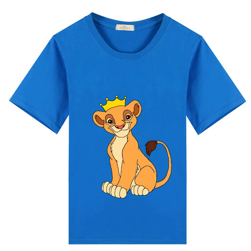 2 Детская футболка из хлопка с рисунком белого и розового льва simba летние майки для мальчиков и девочек 4, 6, 8, 10, 12 лет - Цвет: 2