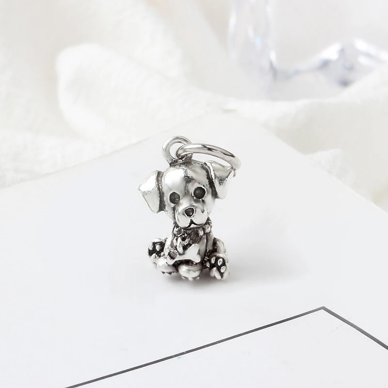 Labrador Puppy Новые оригинальные подвески из сплава с бусинами для кошек, собак, домашних животных, Льва, совы, животных, эмаль, подходит для браслета Pandora, браслет, ожерелье, сделай сам, Женские Ювелирные изделия - Цвет: Labrador Puppy