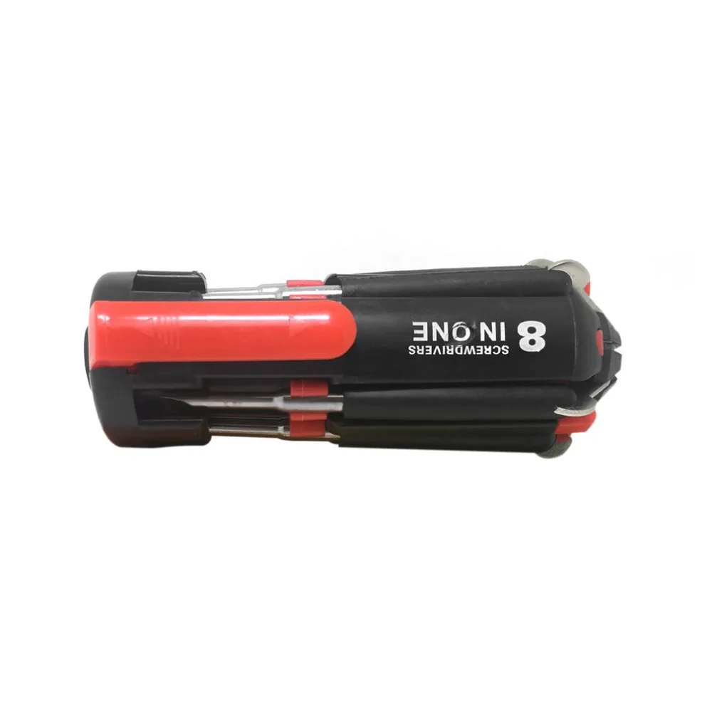 Multi-function 8-in-1 Screwdriver Toolkit with LED Torch Flashlight Outdoor Survival Handy Tool for Camping Hiking Travel