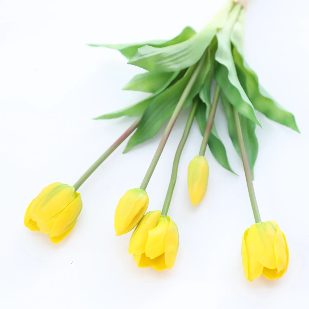 5Pcs bunch Artificial Tulips Flower For Home Wedding Decoration Bride Hand Flowers Real Touch Soft Silicone Tulip flores Decor 22