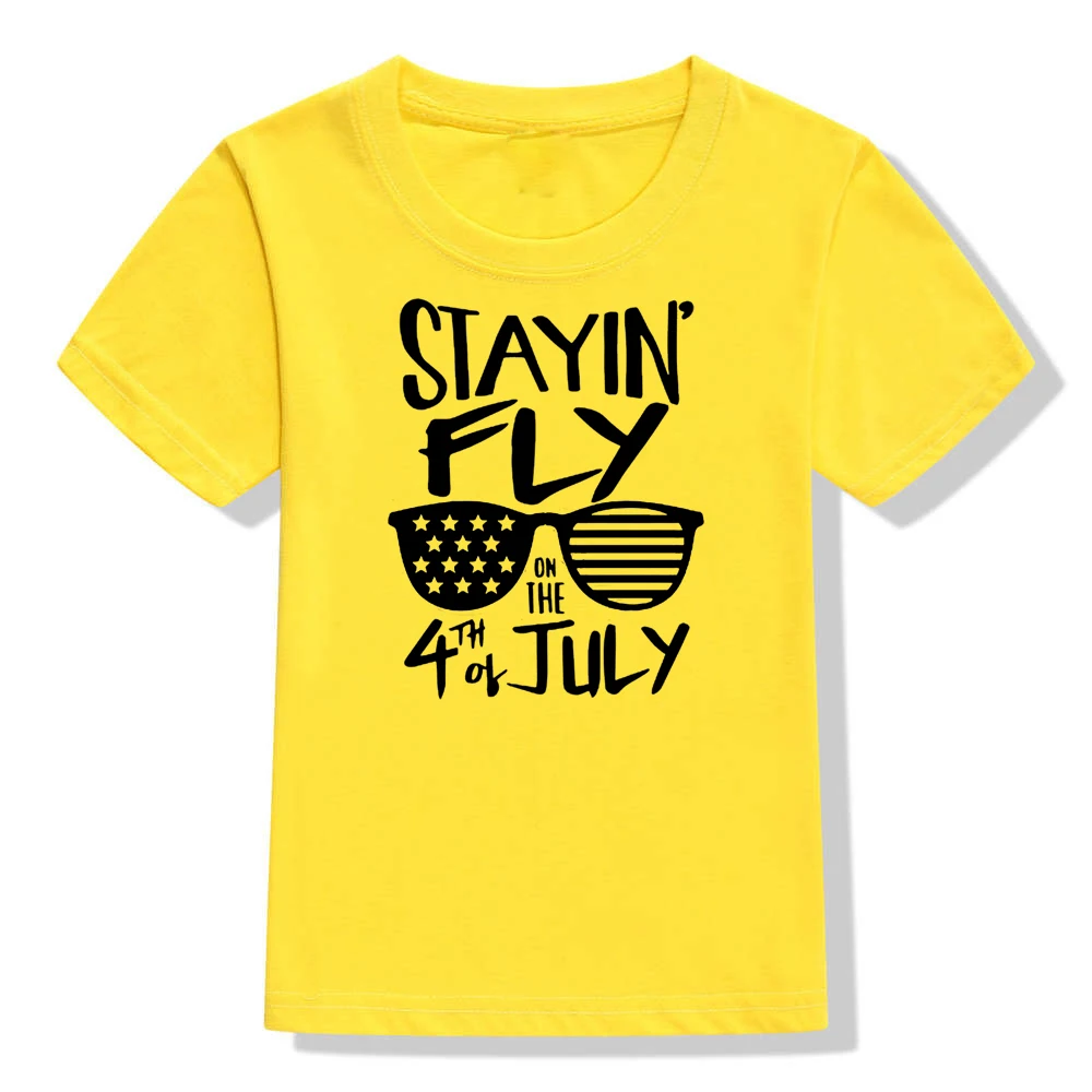 Stayin/детская футболка на День независимости 4 июля модные футболки с короткими рукавами для мальчиков и девочек детские повседневные топы - Цвет: 51N4-KSTYE-