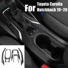 5 шт. карбоновое волокно стиль интерьера декоративное приспособление панель держатель стакана воды крышка отделка для Toyota Corolla хэтчбек