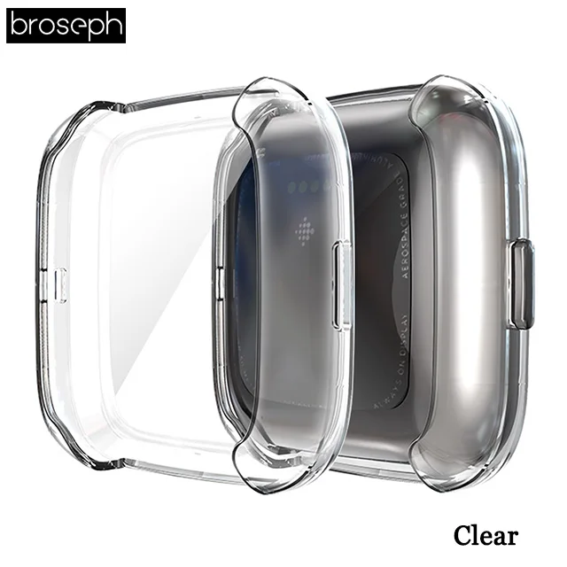 Clear Чехол для часов для Fitbit Versa 2 мягкий ТПУ защитный чехол s Чехол Для Fitbit Watch ударопрочный Смарт-часы аксессуары - Цвет: Clear