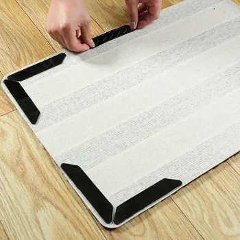 

8pcs Reusable carpet fixed sticker anti slip Anti Curling Floor Rug Mat Tape gripper Corners Pad For Home Living Room Bedroom