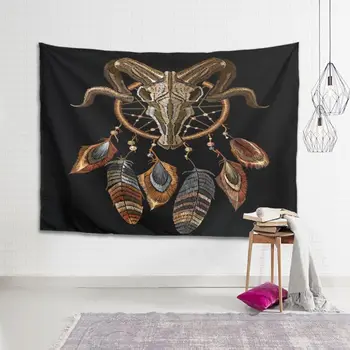 

Peceeta Sheep Gold Gypsy Tapestry Boho Mandala Tapestry Dorm Decor for Meditation Psychedelic white 91x59 inch"]