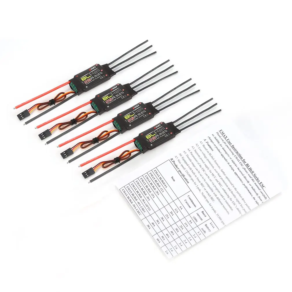 

Emax BLHELI Series 6A Brushless Speed Control ESC 1-2S Lipo BEC 0.8A/5V for Multicopter Qudcopter Airplane Drone Helicopter